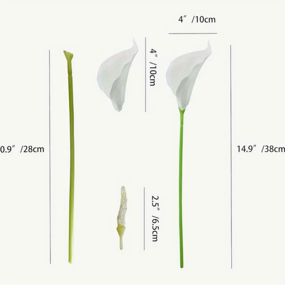 Chic White Calla Lily Faux Floral Arrangement - Picture 8 of 9